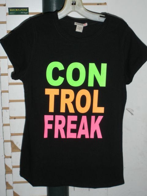 6 Pcs Ladies Neon Print Baby Doll T shirts CONTROL FREAK